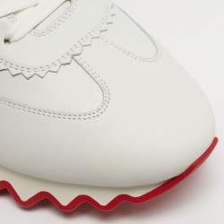 مملوكة مسبقًا حذاء رياضي كريستيان لوبوتان لوبيشارك جلد أبيض رقبة منخفضة مقاس 45