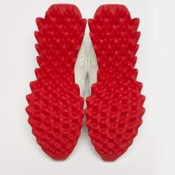 مملوكة مسبقًا حذاء رياضي كريستيان لوبوتان لوبيشارك جلد أبيض رقبة منخفضة مقاس 45