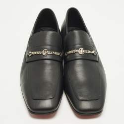مملوكة مسبقًا Christian Louboutin MJ Moc Size 45 Black Leather Slip On  Loafers