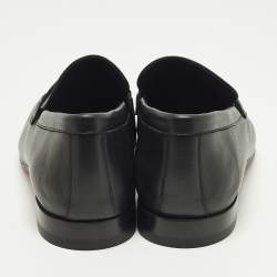 مملوكة مسبقًا Christian Louboutin MJ Moc Size 45 Black Leather Slip On  Loafers