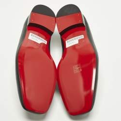 مملوكة مسبقًا Christian Louboutin MJ Moc Size 45 Black Leather Slip On  Loafers
