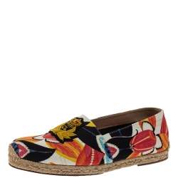 مملوكة مسبقًا حذاء لوفرز إسبادريل كريستيان لوبوتان أيقونة مطرزة غالا كانفاس متعدد الألوان مقاس 40