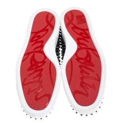 Pre Owned Christian Louboutin Navy Suede Roller Boat Spiked Slip On Sneakers Size 41