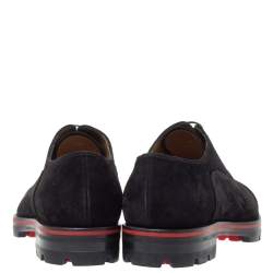 مملوكة مسبقًا Christian Louboutin Black Suede Leather Hubertus Lace Up Oxford Size 43