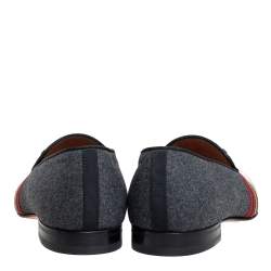 Christian Louboutin Multicolor Patent Leather And Wool Officer Smoking Slippers Size 45