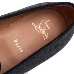 Pre Owned Christian Louboutin Multicolor Patent Leather And Wool Officer Smoking Slippers Size 44