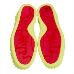 Pre Owned Christian Louboutin Neon Suede Louis Spikes Sneakers Size 40