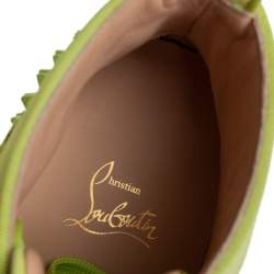Pre Owned Christian Louboutin Neon Suede Louis Spikes Sneakers Size 40