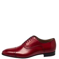 Pre Owned Christian Louboutin Red Leather Greggo Oxford Size 42 