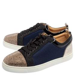 مملوكة مسبقًا Christian Louboutin Multicolor Mesh And Leather Louis Junior Low Top Sneakers Size 42