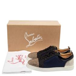 مملوكة مسبقًا Christian Louboutin Multicolor Mesh And Leather Louis Junior Low Top Sneakers Size 42