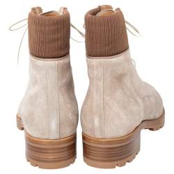 Christian Louboutin Beige Suede Trapman Ankle Boots Size 44