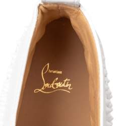 Pre Owned Christian Louboutin White Leather Louis Spike High Top Sneakers Size 44.5