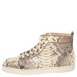 Christian Louboutin Red Python Louis Orlato High Top Sneakers Size