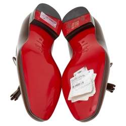 مملوكة مسبقًا  Christian Louboutin Brown Leather Dandelion Spiked Tassel Loafers Size 40