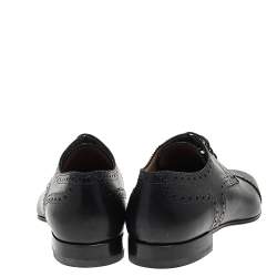 مملوكة مسبقًا حذاء دربي كريستيان لوبوتان ألفا ميت جلد بروغي أسود مقاس 39