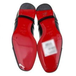 مملوكة مسبقًا حذاء دربي كريستيان لوبوتان ألفا ميت جلد بروغي أسود مقاس 39