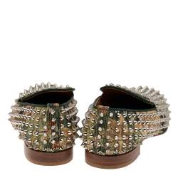 Pre Owned حذاء سموكينغ سليبرز كريستيان لوبوتان رولينغ سبايكس كانفاس متعدد الألوان مقاس 41