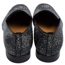 Christian Louboutin Black Suede Dandelion Strass Smoking Slippers Size 41