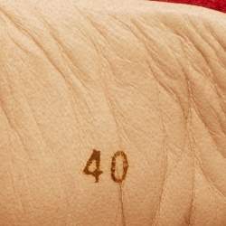 Pre Owned حذاء رياضي كريستيان لوبوتان جونيور سبايكس سويدي أحمر عنق منخفض مقاس 40