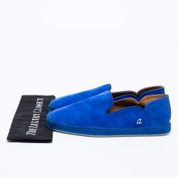 Christian Louboutin Blue Suede Espadon Espadrilles Loafers Size 42