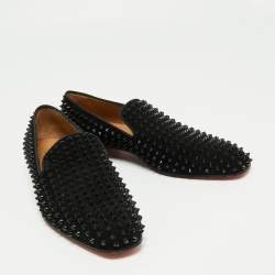 مملوكة مسبقًا حذاء سليبرز سموكينغ كريستيان لوبوتان سويدي أسود سبياكز داندليون مقاس 42