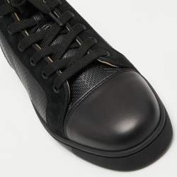 Christian Louboutin Black Leather and Suede Louis High Top Sneakers Size 41