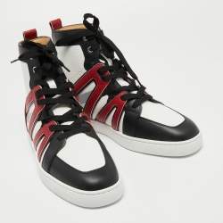 Christian Louboutin Tricolor Leather Vida High Top Sneakers Size 42