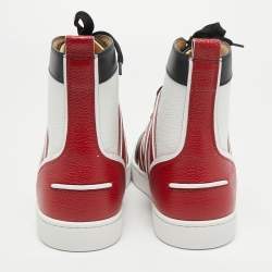 Christian Louboutin Tricolor Leather Vida High Top Sneakers Size 42