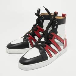 Christian Louboutin Tricolor Leather Vida High Top Sneakers Size 42