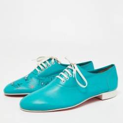 Christian Louboutin Green Leather Lace Up Oxfords Size 42