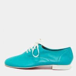 Christian Louboutin Green Leather Lace Up Oxfords Size 42