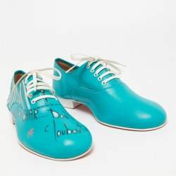 Christian Louboutin Green Leather Lace Up Oxfords Size 42