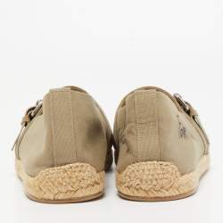 Christian Louboutin Beige Printed Fabric Espadrille Flats Size 42