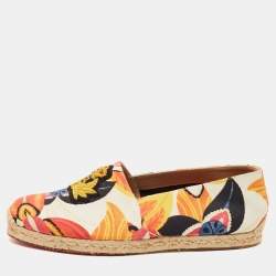 Christian Louboutin Multicolor Floral Canvas Nanou Orlato Espadrille Flats Size 42