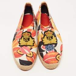 Christian Louboutin Multicolor Floral Canvas Nanou Orlato Espadrille Flats Size 42