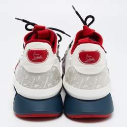 Christian Louboutin Multicolor Leather and Lurex Fabric Runner Flat Low Top Sneakers Size 44.5