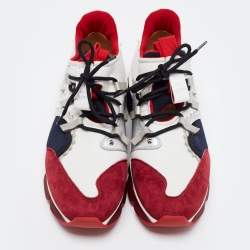 Christian Louboutin Multicolor Leather and Lurex Fabric Runner Flat Low Top Sneakers Size 44.5