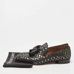 مملوكة مسبقًا Christian Louboutin Black Fabric Dandelion Tassel Loafers Size 44