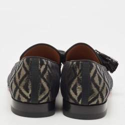 مملوكة مسبقًا Christian Louboutin Black Fabric Dandelion Tassel Loafers Size 44