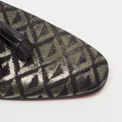 مملوكة مسبقًا Christian Louboutin Black Fabric Dandelion Tassel Loafers Size 44