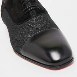 Christian Louboutin Black Leather and Fabric Daviol Derby Size 43