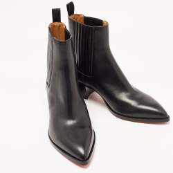 Christian Louboutin Black Leather Chelsea Boots Size 43