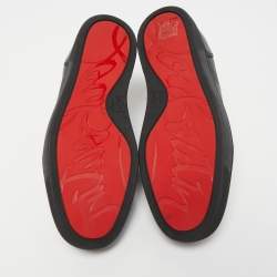 Christian Louboutin Black Leather Louis Junior Low Top Sneakers Size 40
