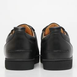 Christian Louboutin Black Leather Louis Junior Low Top Sneakers Size 40