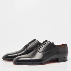 Christian Louboutin Black Leather Greggo Lace Up Oxfords Size 39.5