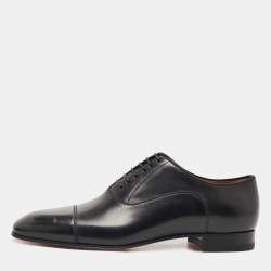 Christian Louboutin Black Leather Greggo Lace Up Oxfords Size 39.5