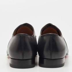Christian Louboutin Black Leather Greggo Lace Up Oxfords Size 39.5