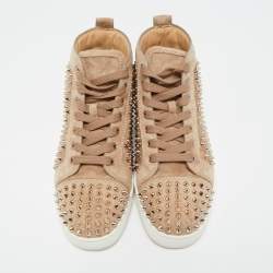 Christian Louboutin Brown Suede Louis Spike High Top Sneakers Size 41