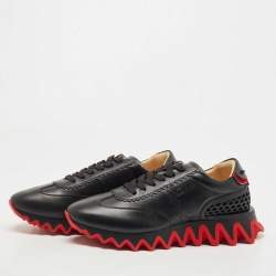 Christian Louboutin Black Leather Loubishark Low Top Sneakers Size 41